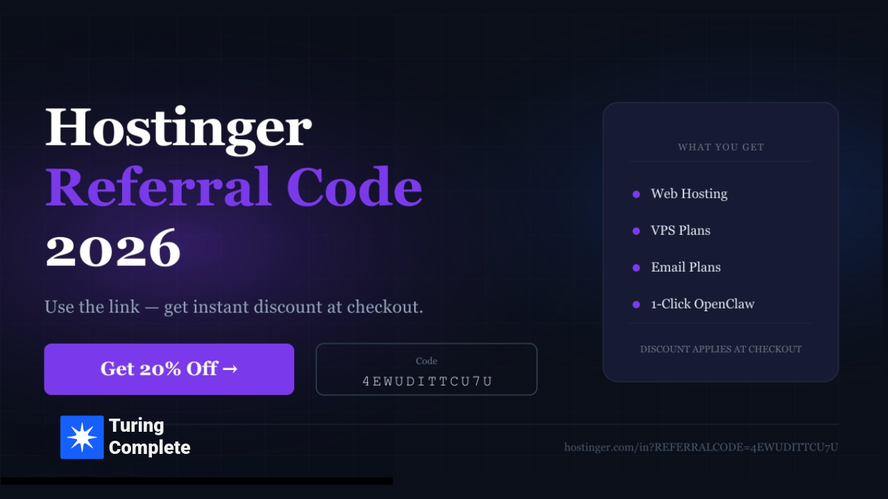 Hostinger Referral Code 2026 (Working) Get 20% Off Hosting